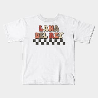 Lana Del Rey Checkered Retro Groovy Style Kids T-Shirt